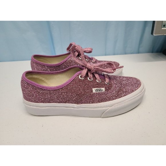 VANS OFF THE WALL Women's Lavender Authentic Glitter Sneakers Shoes size 5 - Picture 2 of 9